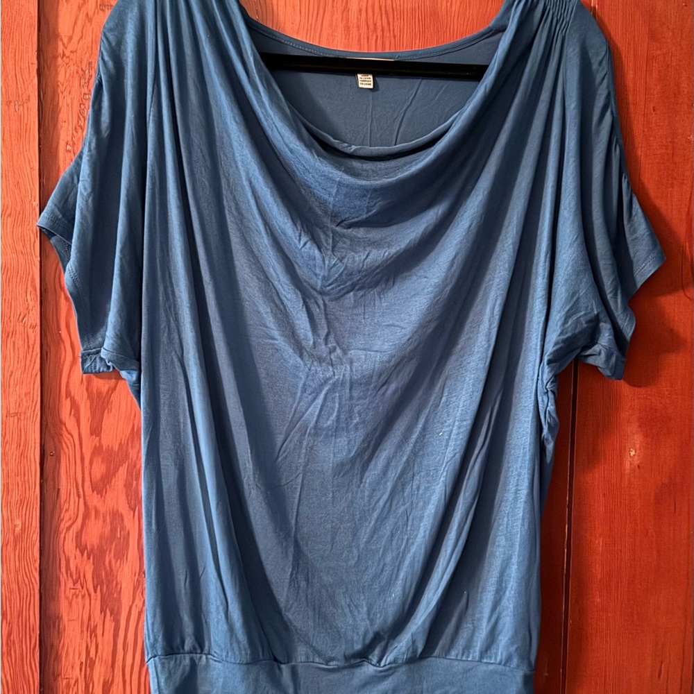 Bordeaux Draped Teal Blouse